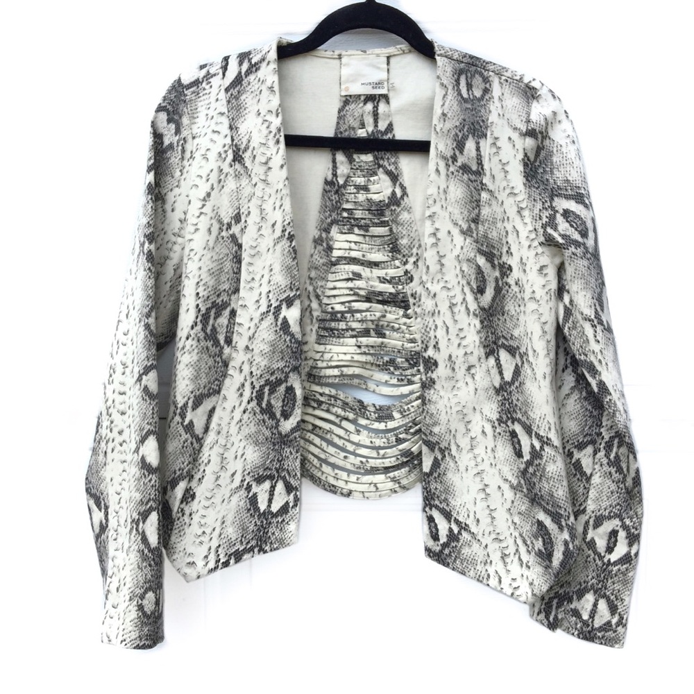 Mustard Seed Python Distressed Blazer - image 1